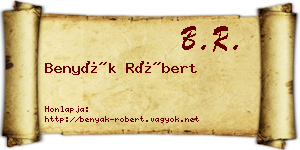 Benyák Róbert névjegykártya