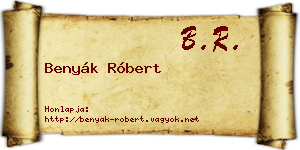 Benyák Róbert névjegykártya